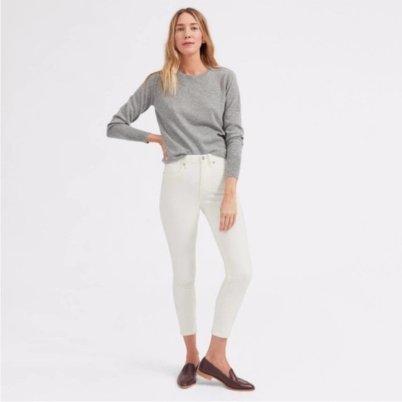 Everlane The Mid-Rise Skinny Jean Ankle Size 24 NWT White Denim - Picture 10 of 14